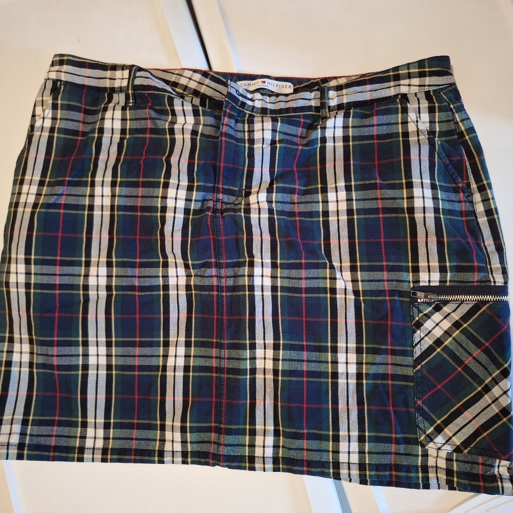 Tommy Hilfiger Navy Plaid Mini Skirt